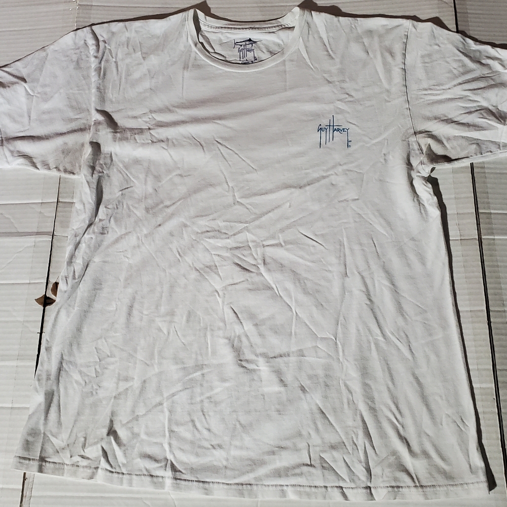 Guy Harvey 2015 white shoty sleeve shirt size Large